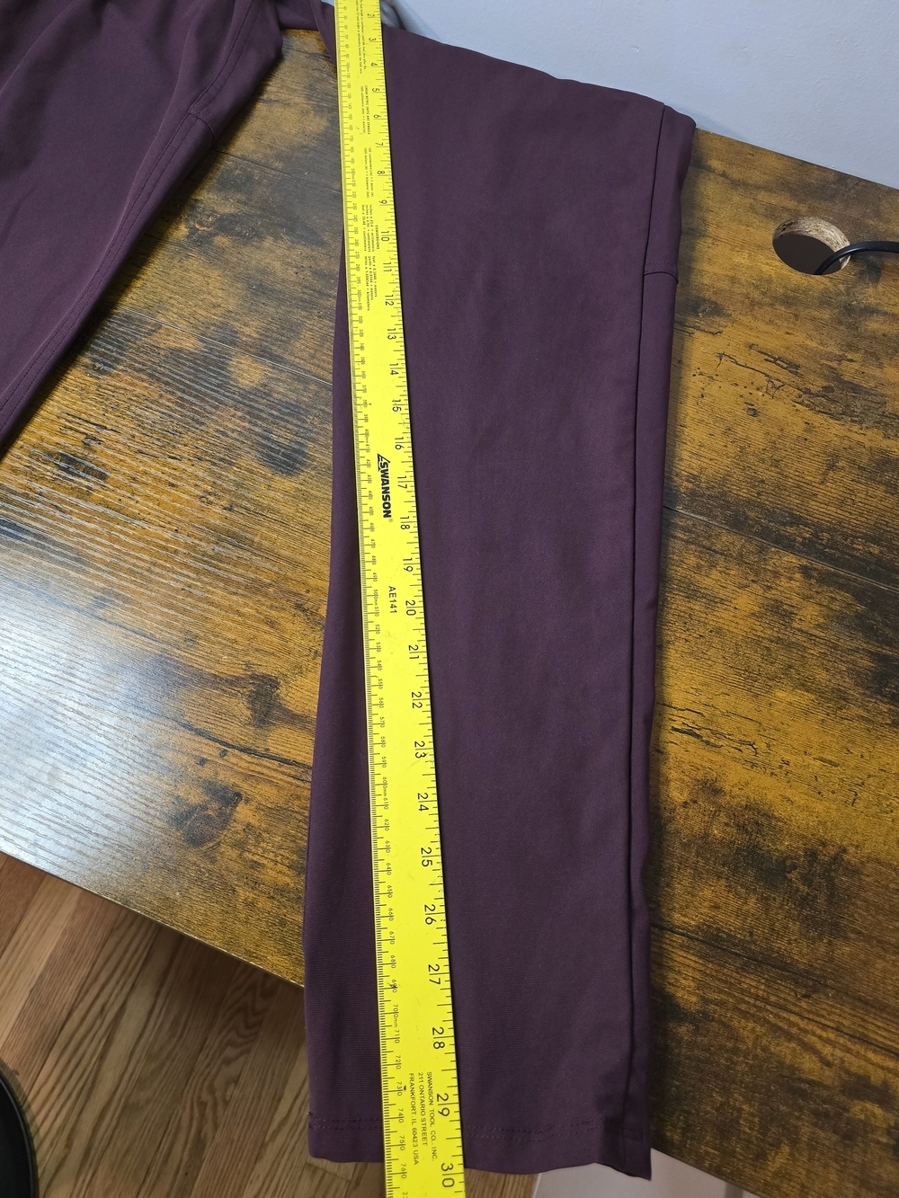 Lululemon Men's ABC Slim-Fit Pant 5-Pocket Warpstreme Cassis Burgundy 31x30 - Picture 5 of 5